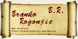 Branko Rogonjić vizit kartica